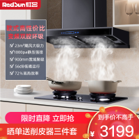 红日(RedSun)烟灶套餐家用欧式23立方瞬吸1000pa强排烟机挥手感应油烟机变频双腔定时套装22H+TEM29F