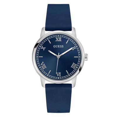 GUESS盖尔斯手表男石英蓝色表盘罗马数字硅胶表带商务休闲女表