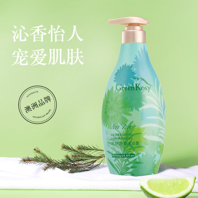 绿色溪谷沐浴露乳茶树舒爽润肤女男护肤长久留香茶树舒爽沐浴露700g