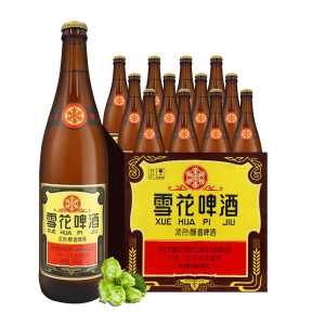 雪花啤酒(snowbeer)经典沈阳老雪 12度 经典劲道足640ml*12瓶装