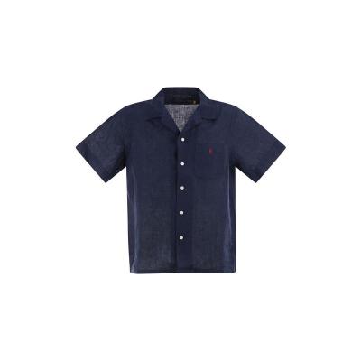 Polo Ralph Lauren男士宽松亚麻刺绣胸章短袖衬衫春夏休闲商务通勤 classic fit