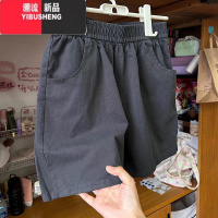 YIBUSHENGA字版型水洗棉工装短裤女季薄款高腰宽松显瘦休闲阔腿运动裤