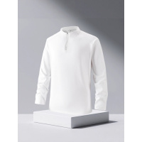 新款秋冬季迪桑绒半拉链立领套头男士卫衣打底衫柔软舒适纯色