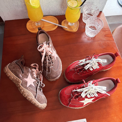 内增高4.5cm真皮德训鞋女款秋季百搭运动女鞋新款休闲阿甘鞋