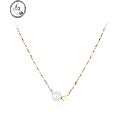 JiMiZEGL人造珍珠项链女轻奢小众设计高级感爱心2023年新款潮锁骨颈链