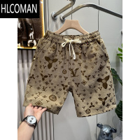 HLCOMAN欧货高端提花休闲短裤男2025夏季新款男士沙滩五分裤中裤