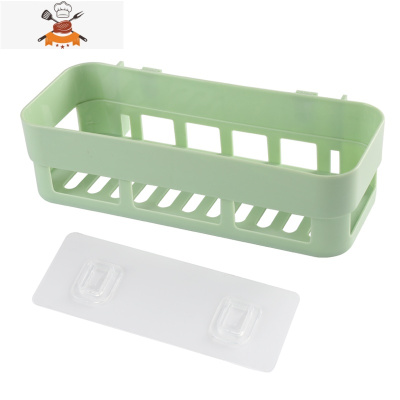 免打孔浴室收纳篮厨房吸壁式 卫生间收纳蓝化妆品收纳盒 敬平 北欧绿[2个] 1层厨房收纳盒