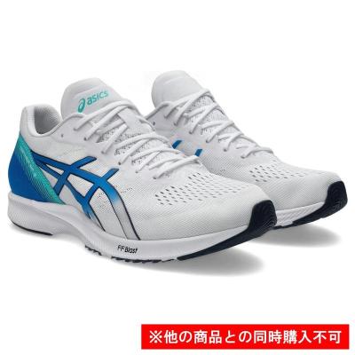 ASICS跑步鞋男透气舒适缓震效果反发性能抓地力强白色蓝色配色