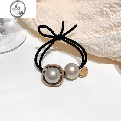 JiMi韩国东大门珍珠高级感头绳复古简约水钻发圈网红丸子头饰女夏季