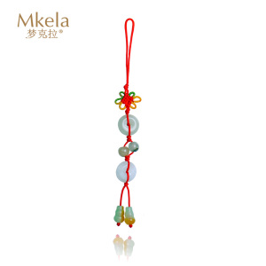 梦克拉Mkela A货翡翠包包链手机链挂件挂饰 涵义 手机坠钥匙坠 玉石平安扣包链 车挂摆件 摆件 翡翠 翡翠挂链