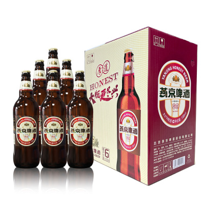 燕京啤酒厚道8度黄啤720ML*6瓶整箱玻璃瓶啤酒特价批发