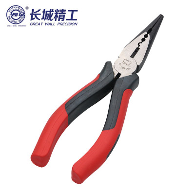 长城精工 6英寸专业日式双色柄多功能尖嘴钳 尖口钳剥线钳 150mm 212176