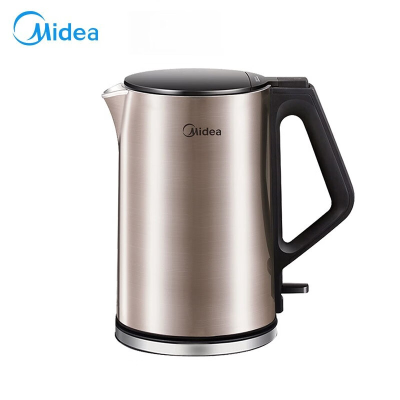 美的(Midea)电热水壶烧水壶1.5升无缝全钢食品级316不锈钢可选双层防烫自动断电烧开水壶MK-HJ1510a