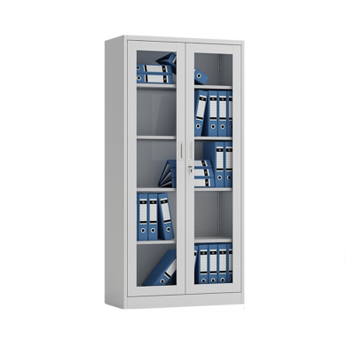 迅迈 通玻文件柜390*850*1800mm 资料柜 钢制办公室文件柜 铁皮柜子 档案柜 财务凭证带锁储物柜