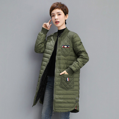 迪鲁奥（DILUAO)高端品质大码宽松轻薄休闲棉服女反季 中长款80绒白鸭绒外套潮