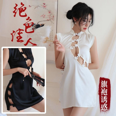 长夜漫漫情趣内衣性感镂空复古旗袍连衣裙纯欲风制服诱惑套装1812