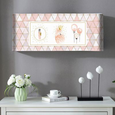 幸福派 挂机空调罩格力美的挂机空调防尘罩开机不取卧室1.5P匹挂式空调罩套盖布 4056金冠火烈鸟 86*20*35cm