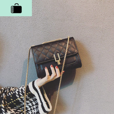 包包女2020新款潮韩版百搭单肩包菱格链条包斜跨小方包女学生小包NEW LAKE女士单肩包