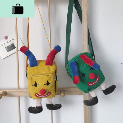 2020新款原宿可爱少女单肩包撞色帆布包软妹斜挎包女学生丑萌小包NEW LAKE女士单肩包