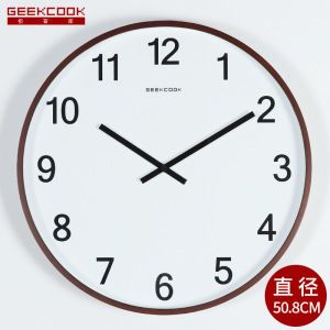 极客库GEEKCOOK简约现代客厅时钟卧室20英寸50.8cm挂钟创意艺术石英钟表工艺墙钟GK1313058
