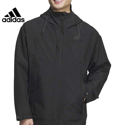 adidas/阿迪达斯连帽外套运动休闲舒适梭织男装夹克JE8576 D