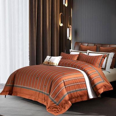 家柏饰(CORATED)140支全棉四件套轻奢5D数码印花埃及长绒棉欧式简约纯色床上用品