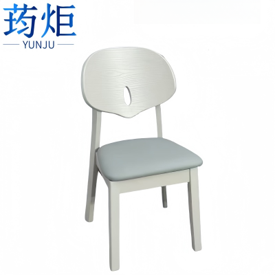 荺炬餐椅灰色软包把