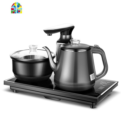 全自动上水壶电热烧水壶泡茶专用家用茶台具保温一体电磁茶炉套装 FENGHOU 金色304不锈钢款