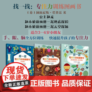 套装3册 找一找:专注力训练图画书 公主和龙 和小狼伯纳德一起地底探险 和小狼伯纳德一起太空探秘