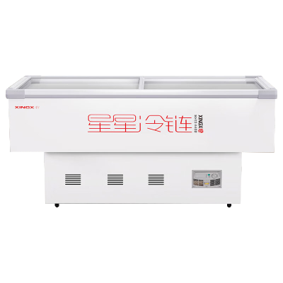 星星(XINGX)展示柜商用大容量冷藏冷冻转换玻璃门保鲜冰柜超市海鲜店卧式岛柜SD/SC-2.0BX