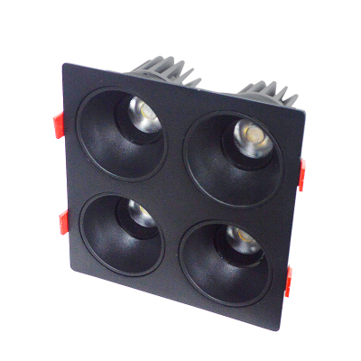 LED射灯 防眩光 嵌入式 黑架+黑杯-四头12W*4中性光 黑架+黑杯-四头12W*4中性光 12W