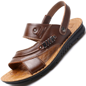 承发(CHENGFA)夏季新款头层牛皮男士沙滩鞋男鞋真皮凉鞋男凉拖鞋子两用凉鞋 男