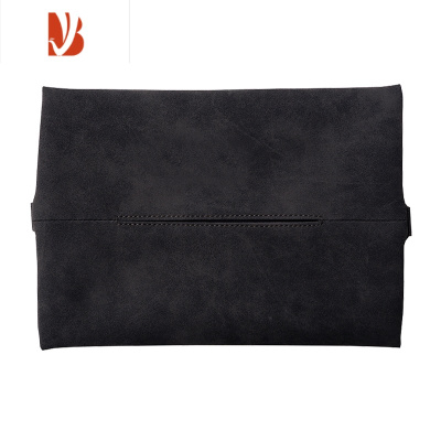 三维工匠翻毛皮车载纸巾盒汽车创意椅背餐巾纸巾包车内扶手箱多纸抽盒 暗夜黑