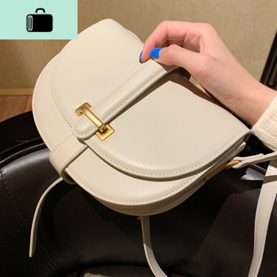 包包2020新款潮半圆马鞍包单肩斜挎牛皮皮女包小众包包时尚百搭NEW LAKE女斜挎包