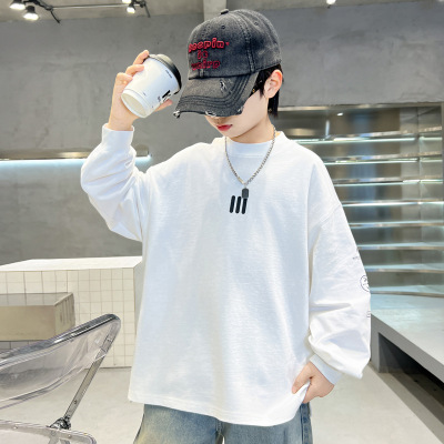 男童长袖T恤春秋款新款儿童秋装薄款上衣打底衫中大童秋季潮T