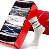 恒源祥兔毛袜子 加厚秋冬男袜保暖中筒舒适商务男人袜礼盒装