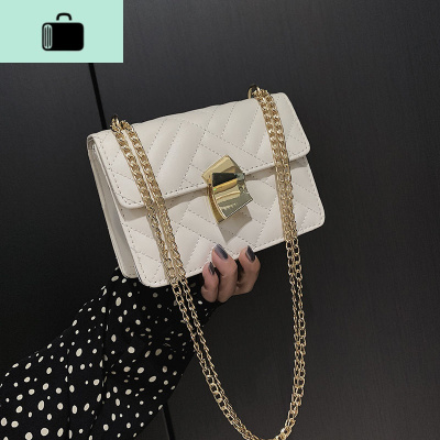 菱格链条包包女2019秋冬新款港风复古单肩包百搭斜挎手提小方包潮NEW LAKE女士单肩包