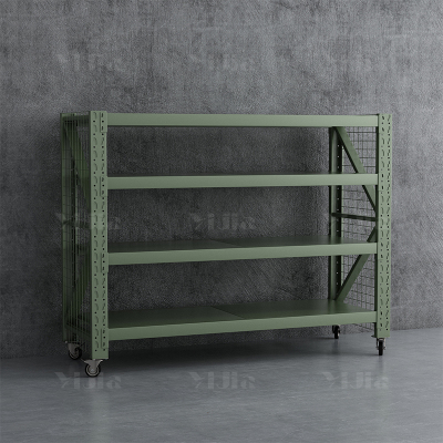翌嘉 YJ4041227可移动货架库房置物架带轮重型货架四层后背无网2000*600*2000mm/300kg