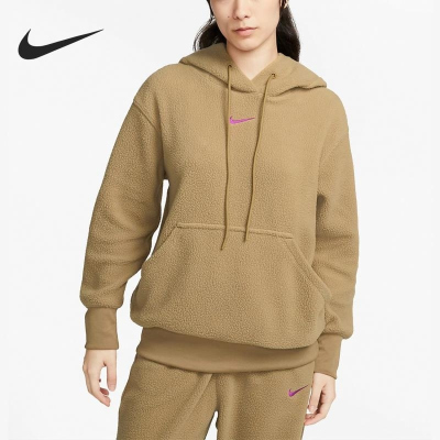 Nike/耐克连帽卫衣运动休闲抓绒保暖女装套头衫DQ6841-258 D