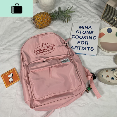 韩国ins古着感少女双肩包学生可爱小狗刺绣软妹书包女百搭背包NEW LAKE