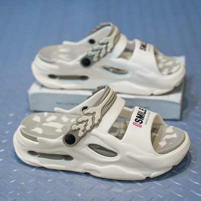 时尚情侣款厚底增高5.0踩屎感凉拖鞋夏季新款EVA字母印花防滑拖鞋