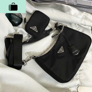 2020新款包包女斜挎百搭腋下包ins链条复古单肩包学生韩版子母包NEW LAKE 黑色女士单肩包 黑色