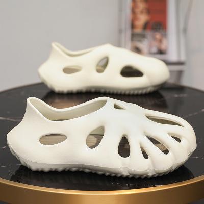 夏季新款男鞋洞洞鞋包头套脚凉拖沙滩鞋休闲踩屎感凉鞋男