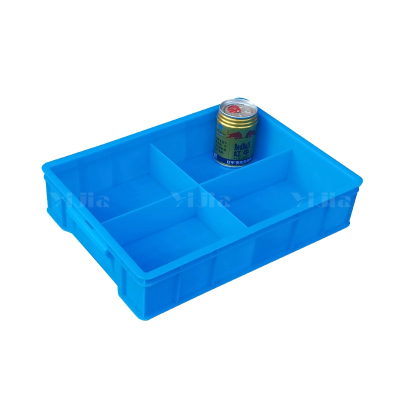 翌嘉YJ4120643 蓝色塑料收纳分格分类螺丝配件多格盒 4分格 375*273*86