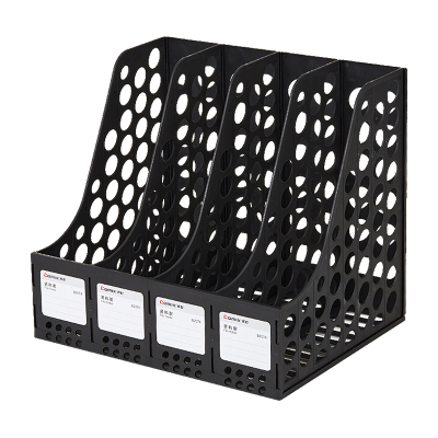 齐心 B2074 资料架(四格) 黑