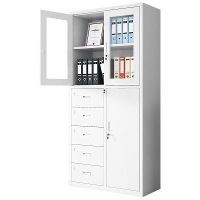 域赢文件柜铁皮柜办公资料档案柜钢制储物柜抽屉柜偏五斗文件柜