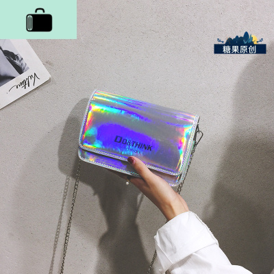 夏天斜挎小包包女包2019新款小清新时尚镭射小方包百搭单肩链条包NEW LAKE女士单肩包