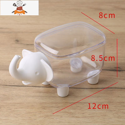 棉签收纳盒牙签盒牙签筒创意家用客厅厨房简约桌面办公室桶牙签罐 敬平 大象收纳盒-白