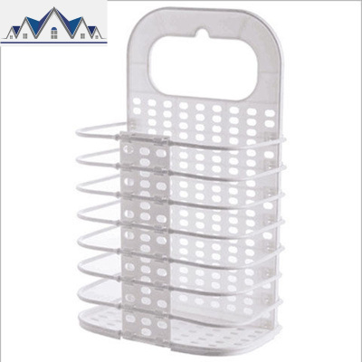 免打孔可折叠壁挂脏衣篮挂墙装脏衣服收纳筐的洗衣娄衣物蓝可挂式 三维工匠收纳篮