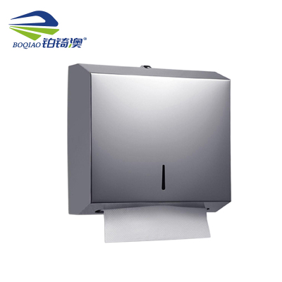 铂锜澳 304不锈钢壁挂式纸巾盒/28.3*26*10cm-方形砂钢/个